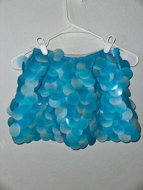 SHEIN Blue Sequin Mini Skirt
